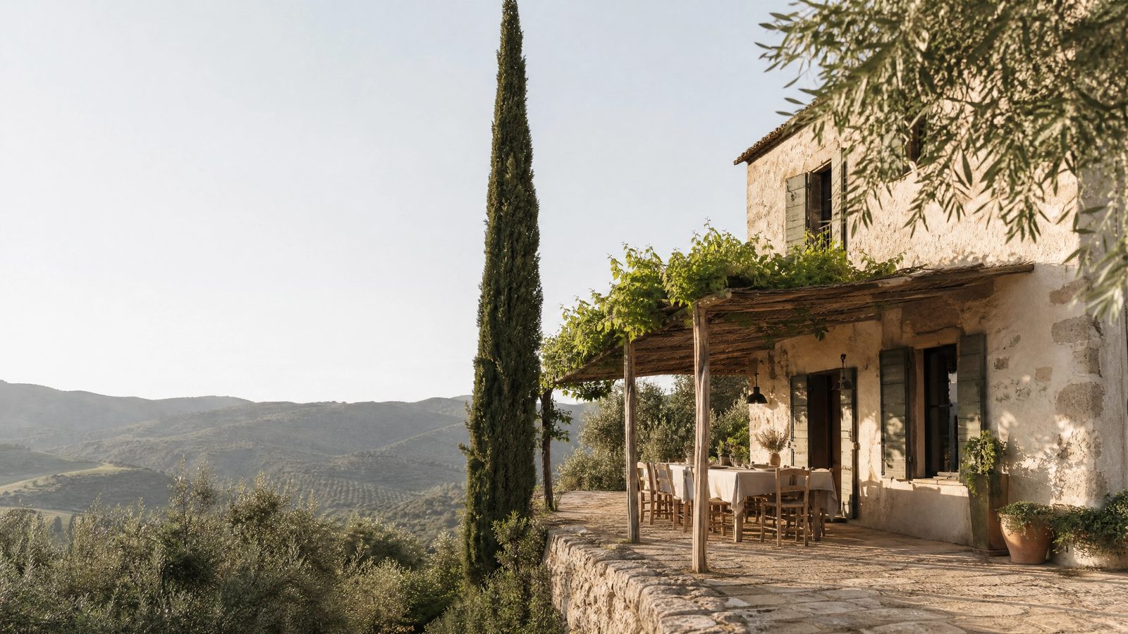Casa de campo entre olivos en Andalucía